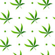 © Olha - Seamless pattern with realistic cannabis leaf