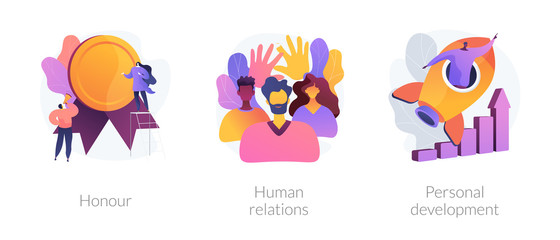 personal achievement and employees training metaphors. honour, human relations, self development. bu
