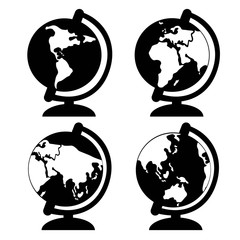 Poster - globe continents or continents icon in black color isolated on white background. Vector EPS 10