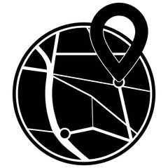 Poster - location map or geolocation icon in black color isolated on white background. Vector EPS 10
