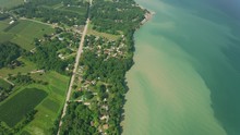 Lake Erie Circa-2019.  Aerial View Of Lake Erie.  Shot From Helicopter With Cineflex Gimbal And RED 8K Camera.