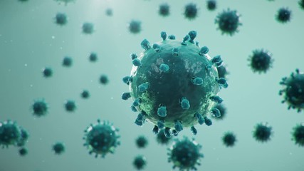 Wall Mural - outbreak of coronavirus, flu virus and 2019-ncov. concept of a pandemic, epidemic for human cells. c