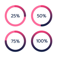 Circular progress loading bar. Vector Progress Rings.