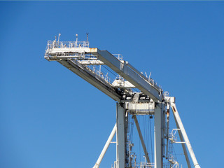 Lifting arm of Large crane with blue sky