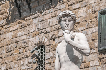 Canvas Print - Michelangelo's David statue in Florence, Italy