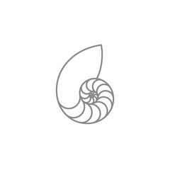 Sticker - Nautilus. Outline style. Isolated nautilus on white background