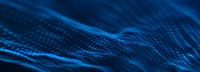 Digital technology background. Network connection dots and lines. Futuristic background for presentation design. 3d rendering.