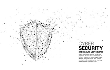Poster - Protection shield icon from dot connect line polygon network. concept of guard security and safety