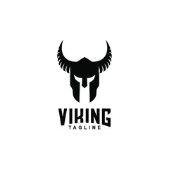 viking helmet vector logo design