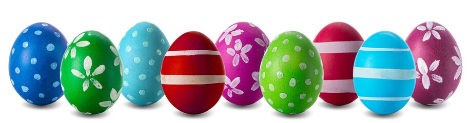 Wall Mural - Easter egg collection isolated on white