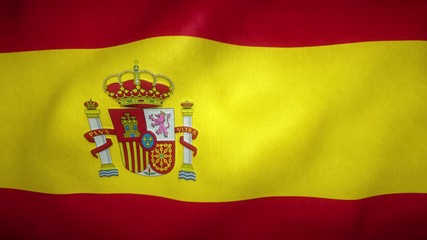 Wall Mural - flag of spain waving in the wind