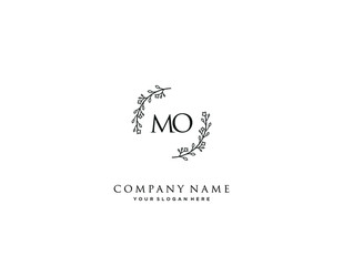 MO initial letter elegant handwriting logo collection