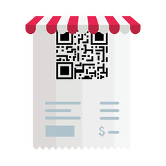 qr code receipt paper design of technology scan information business price communication barcode dig