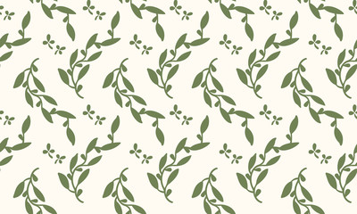 Wall Mural - Simple leaf pattern background for Botanical leaf with floral decor.