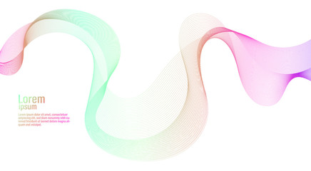 Poster - Abstract line pastel wave. Futuristic. Wonderful background in pastel tone. Modern surface design style. Vector illustration. Packaging wrap paper. Banner, Business card, Poster, Cover, Pattern. Minim