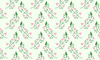 Wall Mural - Simple leaf pattern background for Botanical leaf with floral decor.