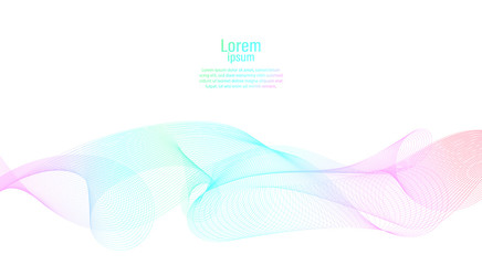 Poster - Abstract line pastel wave. Futuristic. Wonderful background in pastel tone. Modern surface design style. Vector illustration. Packaging wrap paper. Banner, Business card, Poster, Cover, Pattern. Minim