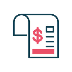 Poster - invoice document with money symbol, half color style