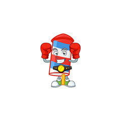 Sticker - A sporty Boxing rocket USA stripes cartoon character design style