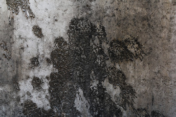 Cement wall Old, it caused black stains. for background