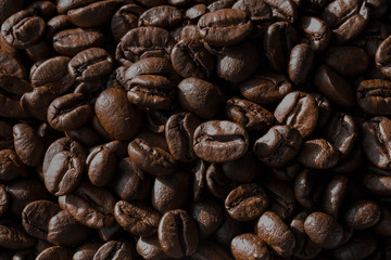 Roasted coffee beans as a background