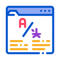 Aufkleber - Online Web Site Translator Icon Thin Line Vector. Internet Translator, Browser And Cyberspace For Translate Color Symbol Illustration