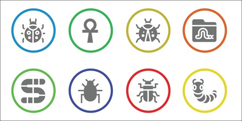 Poster - beetle icon set