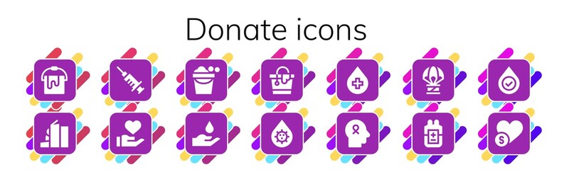 Sticker - donate icon set