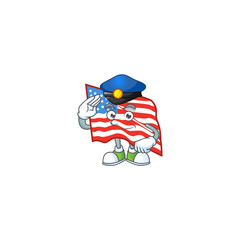 Canvas Print - A character design of USA flag working as a Police officer