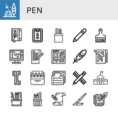 Sticker - pen icon set