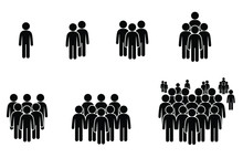 People Icons Stick Figure Group, Community And Social