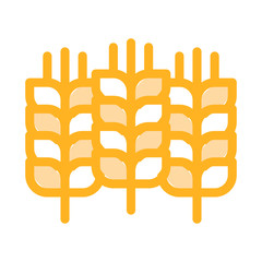 Wall Mural - Natural Wheat Ears Harvest Icon Thin Line Vector. Agricultural Farmland Wheat Plant Harvest Concept Linear Pictogram. Agriculture Crop Color Symbol Illustration