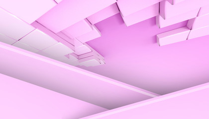 Aufkleber - Abstract Technology People  background and Architecture modern ideas Cubic shape Random Concept - 3d rendering