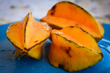 Fresh and mature starfruit or carambola fruit. 