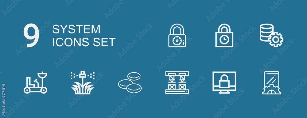 Editable 9 system icons for web and mobile Stock Vector | Adobe Stock