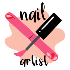 Vector logotype design for nail salon, studio, bar, spa, boutique. Nail art labels with sample text. Set of nail salon logo templates.