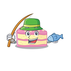 Sticker - A Picture of happy Fishing strawberry slice cake design