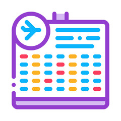 Poster - Airport Information Board Icon Thin Line Vector. Airplane Airline Electronic Information Table Equipment Color Symbol Illustration