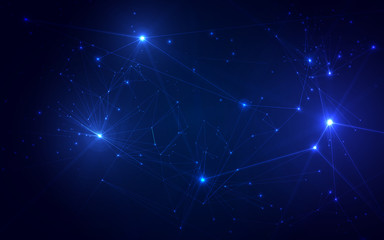 Poster - connected polygons plexus vector background, digital data visualization. vector illustration
