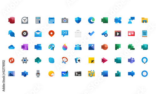 Fotomural set icons colorful design vector