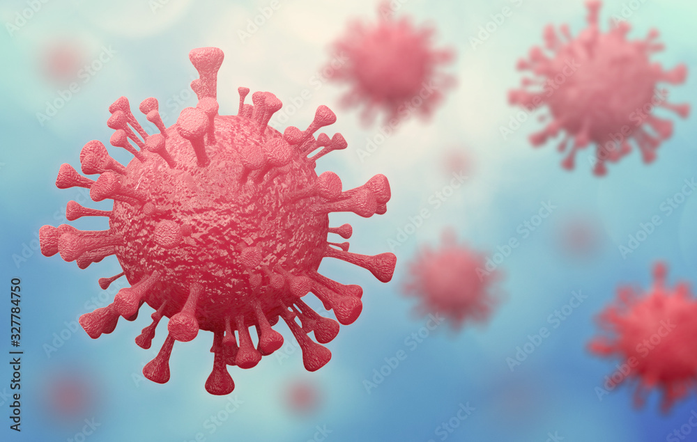 coronavirus  name  covid 19  isolated on white background - 3d rendering - obrazy, fototapety, plakaty 