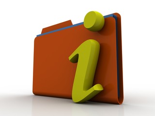 Poster - 3d rendering folder with documents