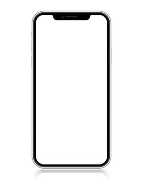 smartphone copy iphone x, xs, iphone 10, with blank screen isolated on white background. vector eps1