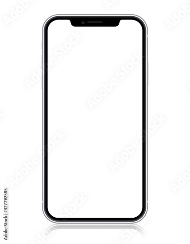 Cuadros en Lienzo Smartphone copy iphone X, XS, iphone 10, with blank screen isolated on white background