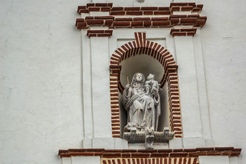 Architectural fragments of El Carmen complex (1615). El Carmen - former convent in San Angel, a southern suburb of Mexico City. Mexico City.