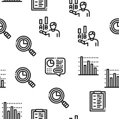 Sticker - Statistician Assistant Seamless Pattern Vector Thin Line. Illustrations