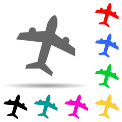 Poster - aircraft multi color style icon. Simple glyph, flat vector of summer pleasure icons for ui and ux, website or mobile application
