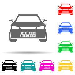 Poster - sports car front view multi color style icon. Simple glyph, flat vector of transport icons for ui and ux, website or mobile application