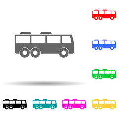 Poster - bus multi color style icon. Simple glyph, flat vector of transport icons for ui and ux, website or mobile application
