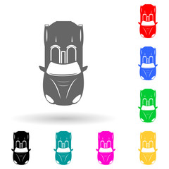 Poster - sport car multi color style icon. Simple glyph, flat vector of transport view from above icons for ui and ux, website or mobile application